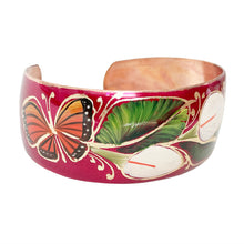 Load image into Gallery viewer, Calla Lilies Crimson Copper Bracelet