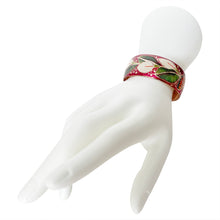 Load image into Gallery viewer, Calla Lilies Crimson Copper Bracelet
