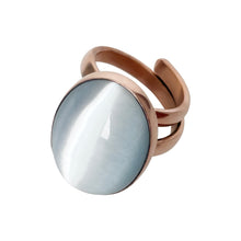 Load image into Gallery viewer, White Natural Stone Copper Ring