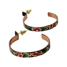 Load image into Gallery viewer, Mexican Leaf & Floral Copper Earrings