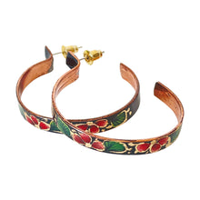 Load image into Gallery viewer, Mexican Leaf & Floral Copper Earrings