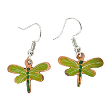 Load image into Gallery viewer, Light Green Darner Copper Necklace & Earring Set
