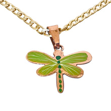Load image into Gallery viewer, Light Green Darner Copper Necklace & Earring Set