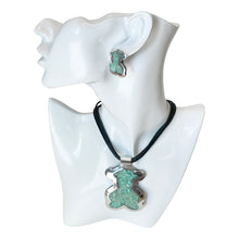 Load image into Gallery viewer, 925 Sterling Silver Coated Light Green Faux Stone Jewelry Set