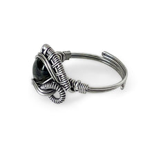 Load image into Gallery viewer, Wrapped Adjustable Metallic Blue Labradorite Gemstone Ring