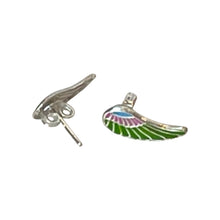 Load image into Gallery viewer, 925 Sterling Silver Multicolor Angel Wings Stud Earrings