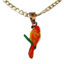 Load image into Gallery viewer, Orange Parrot Copper Necklace & Hook Earring Set