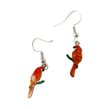 Load image into Gallery viewer, Orange Parrot Copper Necklace & Hook Earring Set