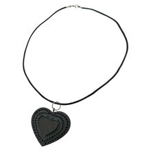 Load image into Gallery viewer, Oaxacan Black Clay hand-sculpted heart-shaped necklace