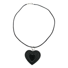 Load image into Gallery viewer, Oaxacan Black Clay hand-sculpted heart-shaped necklace
