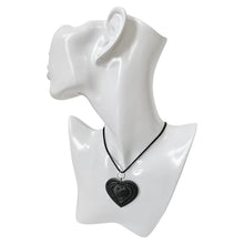 Load image into Gallery viewer, Oaxacan Black Clay hand-sculpted heart-shaped necklace