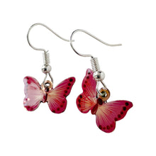 Load image into Gallery viewer, Pink Butterfly Copper Necklace Earring Set