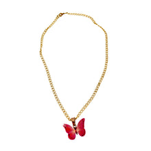 Load image into Gallery viewer, Pink Butterfly Copper Necklace Earring Set