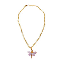 Load image into Gallery viewer, Purple Darner Copper Necklace & Hook Earring Set