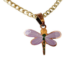 Load image into Gallery viewer, Purple Darner Copper Necklace & Hook Earring Set