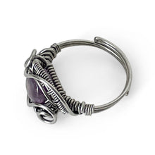 Load image into Gallery viewer, Wrapped Purple Oval Adjustable Amethyst Gemstone Ring