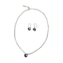 Load image into Gallery viewer, Purple Swarovski Crystal 925 Sterling Silver Necklace & Earring Set