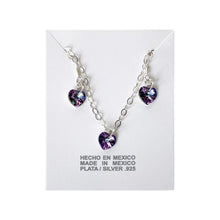 Load image into Gallery viewer, Purple Swarovski Crystal 925 Sterling Silver Necklace & Earring Set