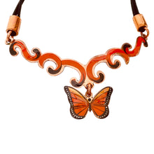 Load image into Gallery viewer, Red Butterfly Copper Necklace & Earring Set