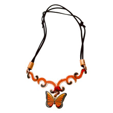 Load image into Gallery viewer, Red Butterfly Copper Necklace & Earring Set