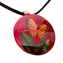 Load image into Gallery viewer, Red Butterfly & Leaf Copper Necklace & Earring Set