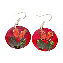 Load image into Gallery viewer, Red Butterfly & Leaf Copper Necklace & Earring Set