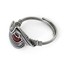 Load image into Gallery viewer, Wrapped Adjustable Red Gemstone Ring