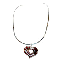 Load image into Gallery viewer, 925 Sterling Silver Red Heart Necklace & Earring Set