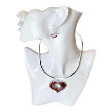 Load image into Gallery viewer, 925 Sterling Silver Red Heart Necklace & Earring Set