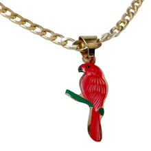 Load image into Gallery viewer, Red Parrot Copper Necklace & Stud Earring Set