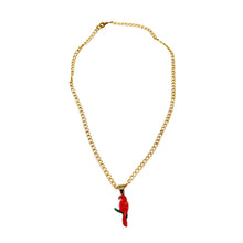 Load image into Gallery viewer, Red Parrot Copper Necklace & Stud Earring Set