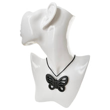 Load image into Gallery viewer, Oaxacan Black Clay hand-sculpted butterfly-shaped necklace