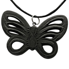 Load image into Gallery viewer, Oaxacan Black Clay hand-sculpted butterfly-shaped necklace