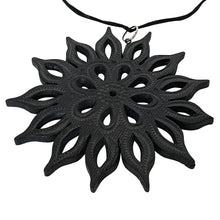 Load image into Gallery viewer, Oaxacan Black Clay hand-sculpted sunflower-shaped necklace