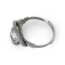 Load image into Gallery viewer, Wrapped Soft Clear Adjustable Moonstone (White Labradorite) Gemstone Ring