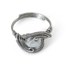 Load image into Gallery viewer, Wrapped Soft Clear Adjustable Moonstone (White Labradorite) Gemstone Ring