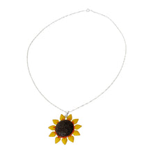 Load image into Gallery viewer, 925 Mexican Sterling Silver Fine Crystal Sunflower Necklace & Earring Set