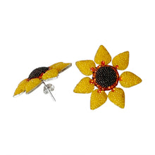 Load image into Gallery viewer, 925 Mexican Sterling Silver Fine Crystal Sunflower Necklace & Earring Set