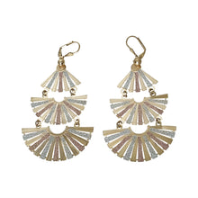 Load image into Gallery viewer, Mexican Frida-Style Gold-coated Three Layer Dangling Earrings