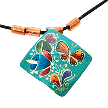 Load image into Gallery viewer, Turquoise Butterfly & Lamp Copper Necklace & Earring Set
