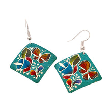 Load image into Gallery viewer, Turquoise Butterfly & Lamp Copper Necklace & Earring Set
