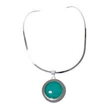Load image into Gallery viewer, 925 Sterling Silver Turquoise Round Pendant Jewelry Set