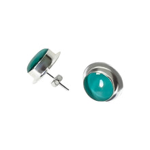Load image into Gallery viewer, 925 Sterling Silver Turquoise Round Pendant Jewelry Set
