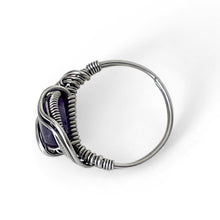 Load image into Gallery viewer, Wrapped Violet Adjustable Amethyst Gemstone Ring