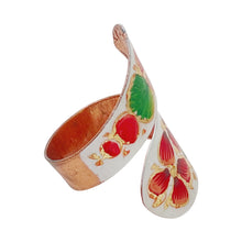 Load image into Gallery viewer, Mexican White Floral Double Layer Copper Ring