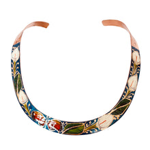 Load image into Gallery viewer, Mexican White Floral & Butterfly Copper Choker