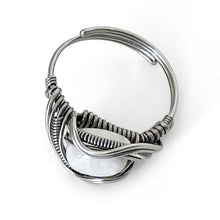 Load image into Gallery viewer, Wrapped Oval Adjustable Moonstone (White Labradorite) Gemstone Ring