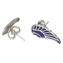 Load image into Gallery viewer, 925 Mexican Sterling Silver Blue Wing-Shaped Stud Earrings