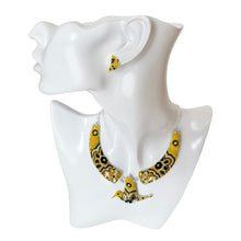 Load image into Gallery viewer, 925 Mexican Sterling Silver Fine Crystal Yellow Bird Necklace & Earring Set