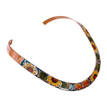 Load image into Gallery viewer, Mexican Yellow Floral & Butterfly Copper Choker